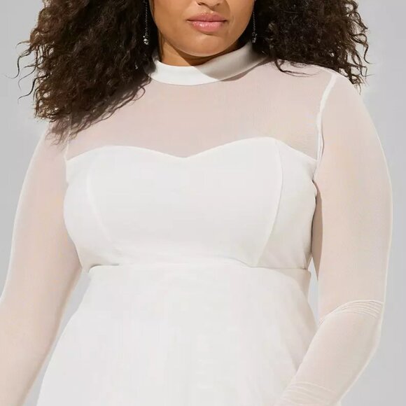 ❤️NWT VINTAGE TORRID ANGEL HALLOWEEN COSTUME MESH COSPLAY HANKY HEM DRESS PLUS - Picture 2 of 16